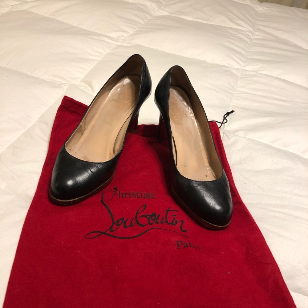 Christian Louboutin Black Leather Platform shoes